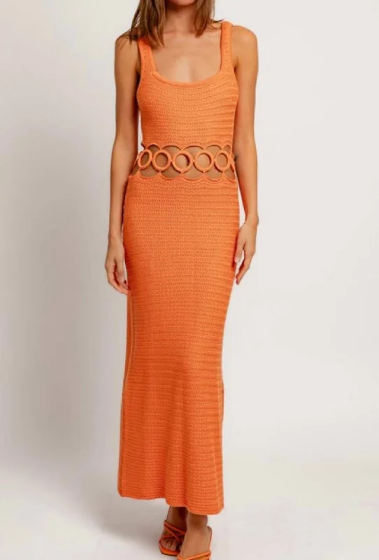 Crochet Dress In Orange Trendy Boutique Online