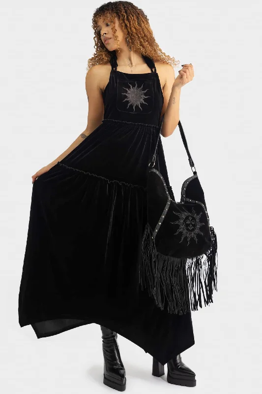 Ascended Maxi Pinafore Dress Women's Elegant Garments