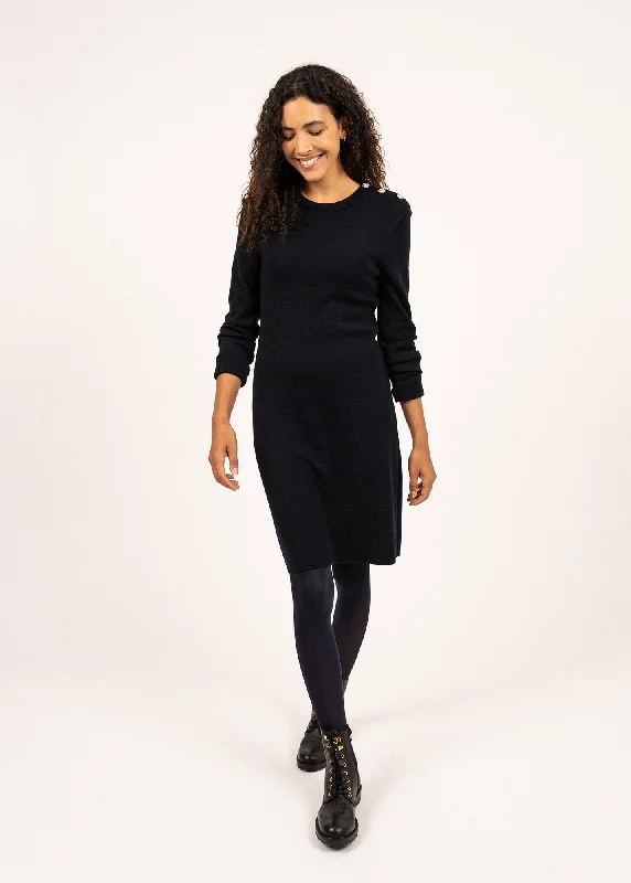 Grande Marée jumper dress - plain, in wool (NAVY) Best Online Boutiques For Women