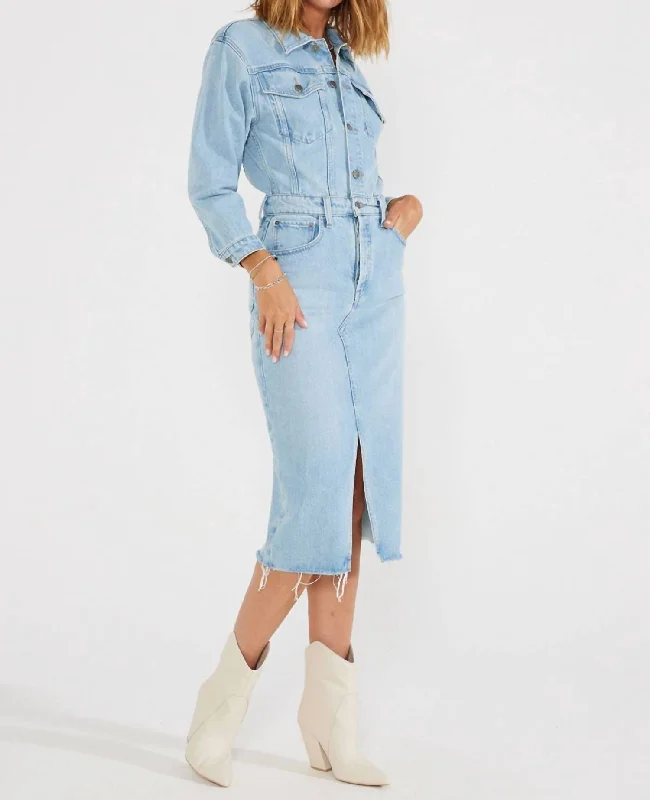 Lotta Denim Dress In Blue Reef Casual Women's Clothing Online