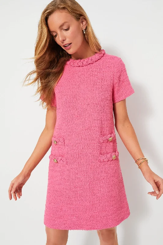 Hot Pink Tweed Jackie Dress Women's Clothing Sale Online