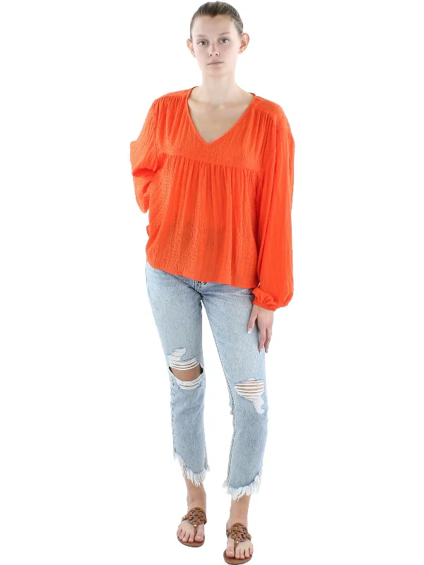 Womens Chiffon V-Neck Blouse Casual Garments For Women