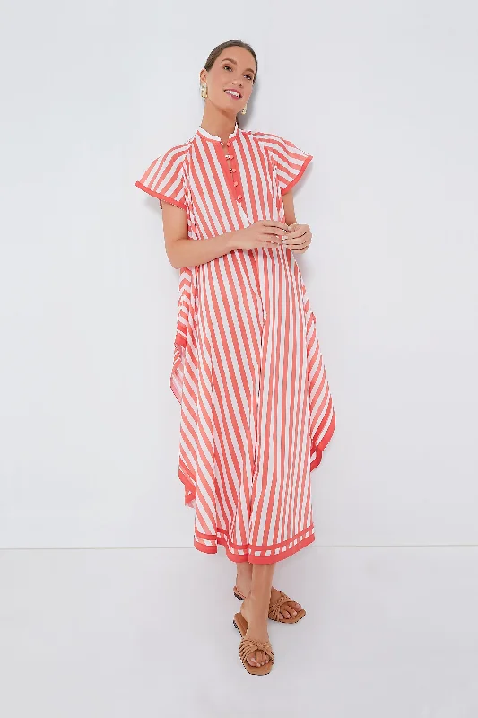 Coral Stripes Anouk Dress Sophisticated Style