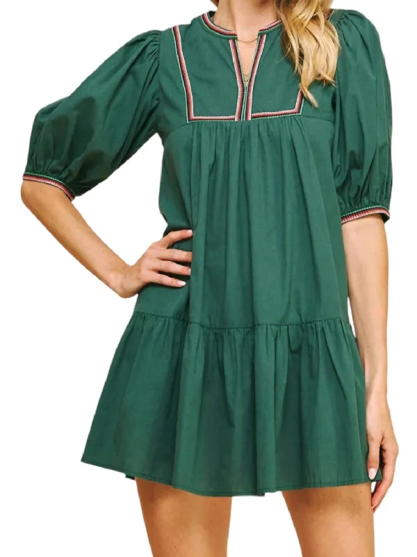 Colby Dress In Hunter Green Women's Resort Apparel