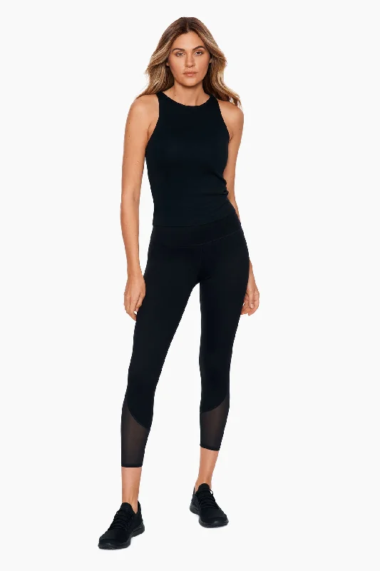 Performance Mesh Cut-Out Leggings Fashionable Casual Tops