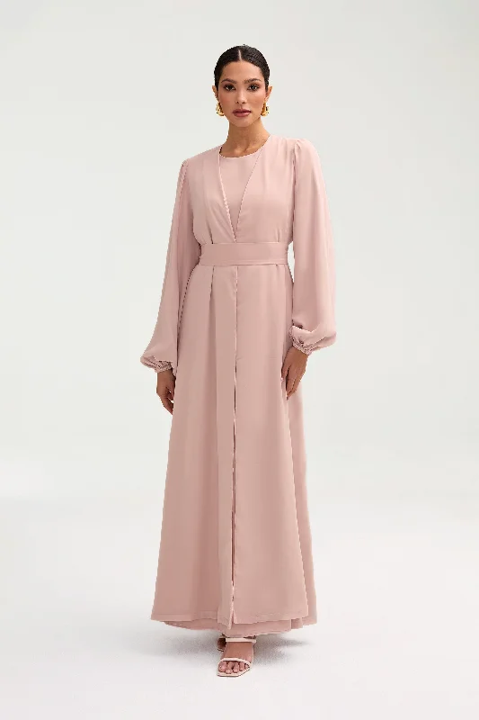 Najma Chiffon Abaya & Dress Set - Jasmine Pink Online Boutiques Clothing