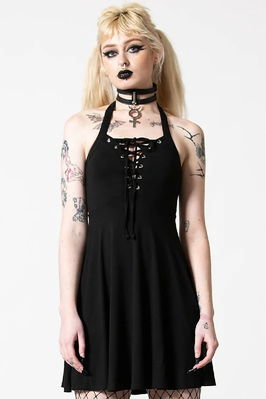 Gothica Halter Dress Affordable Women's Clothes