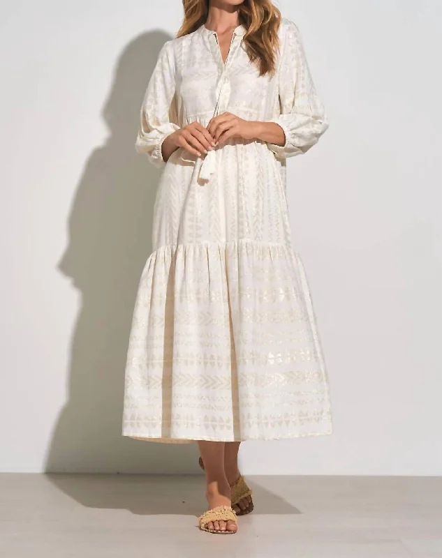 Arrow Print Kaftan In White Athleisure Wear