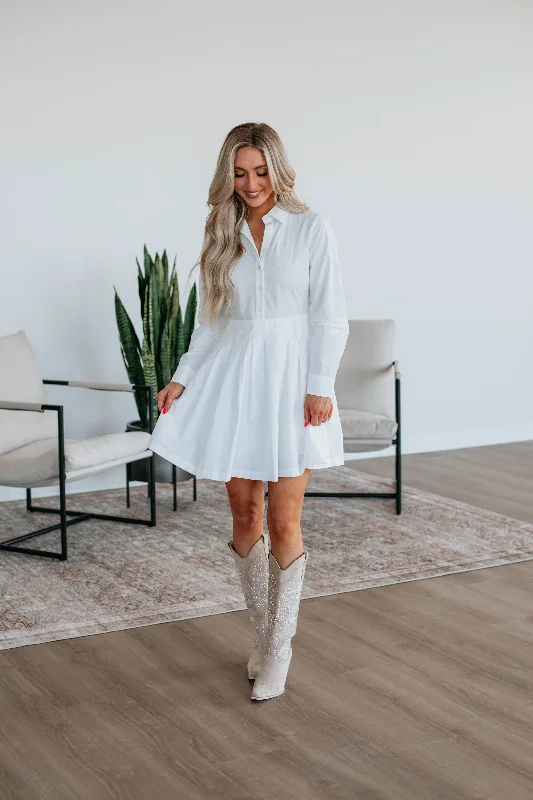 Stacia Button Down Dress Women's Trendy Casual Outfit