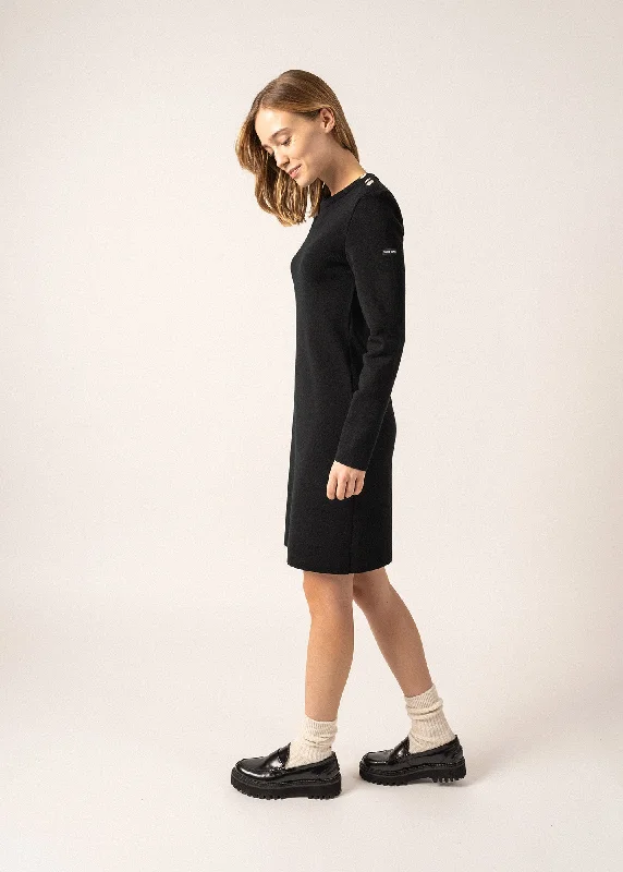 Grande Marée jumper dress - plain, in wool (NOIR) Holiday Gift Guide Sale