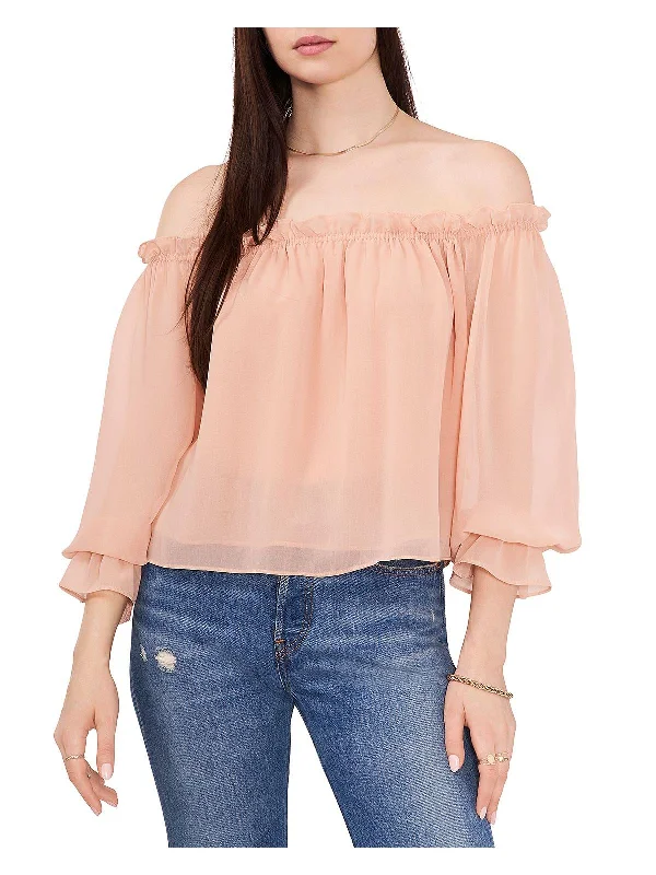 Womens Chiffon Gathered Blouse Comfortable Garments For Women