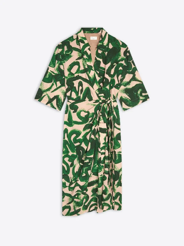 Printed wrap dress Minimalist Style