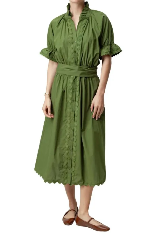 Aliza Dress In Evergreen Women's Holiday Clothing