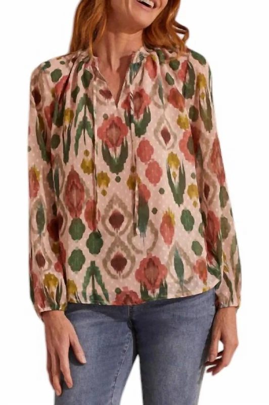 Flowy Chiffon Blouse In Swiss Dot Women's Comfortable Lounge Attire