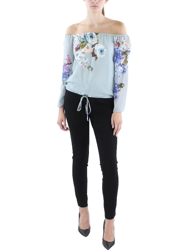 Womens Chiffon Floral Blouse Women's Garments