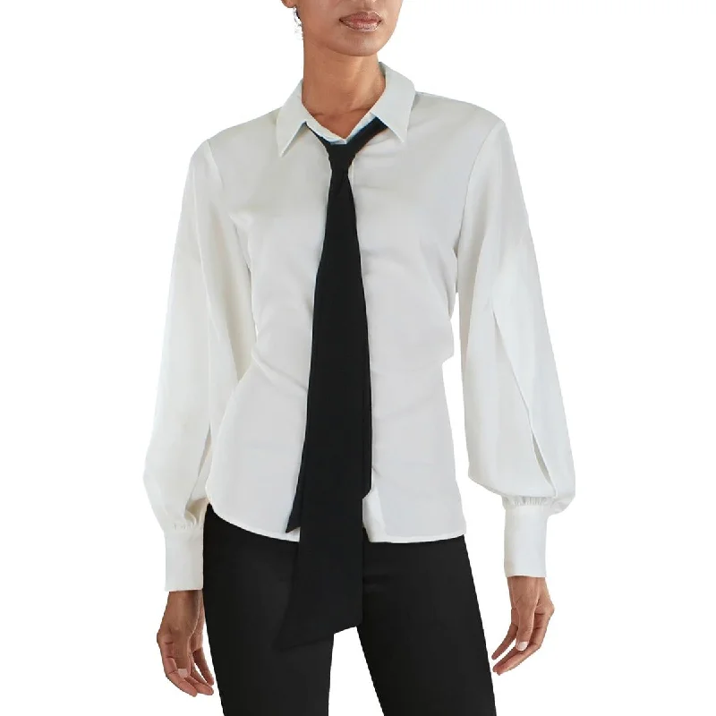 Womens Chiffon Button Front Blouse Women's Holiday Attire