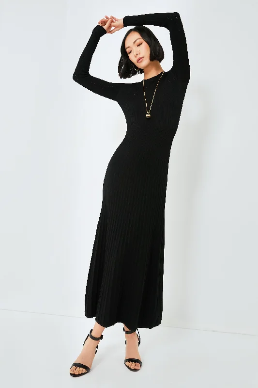 Black Nami Knit Dress Women's Clothing For Travel