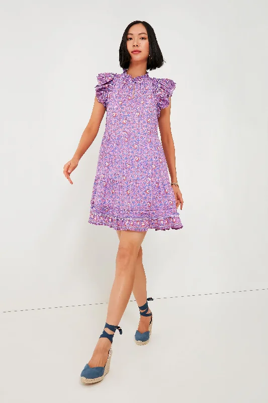 Violet Katama Print Ruffle Dress Best Boutiques Online