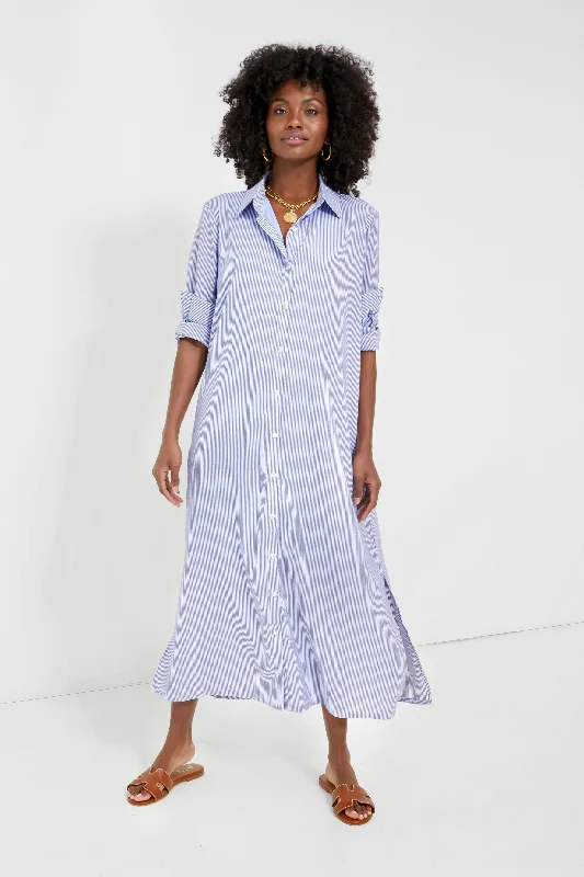 Blue Stripe Griffin Dress Plus Size Women Wear