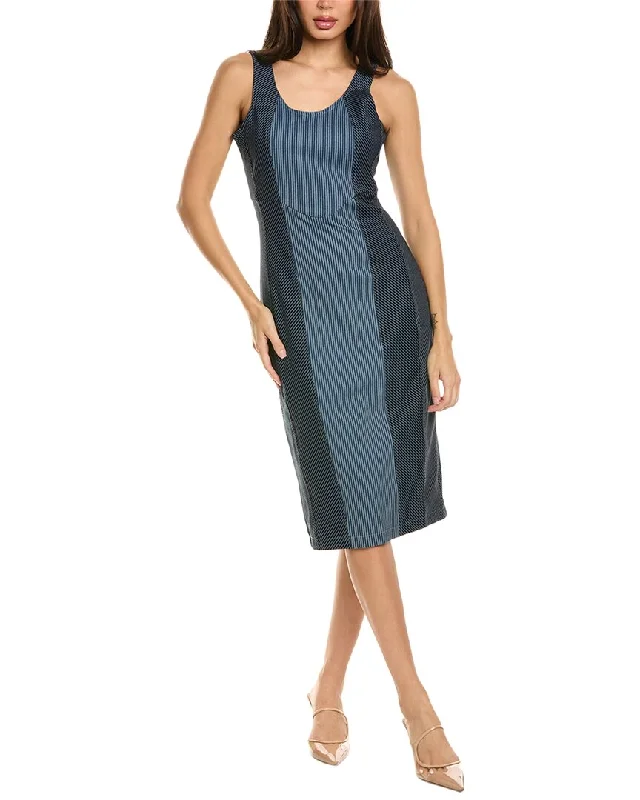 Badgley Mischka Denim Pencil Sheath Dress Trendy Women's Apparel for All Seasons