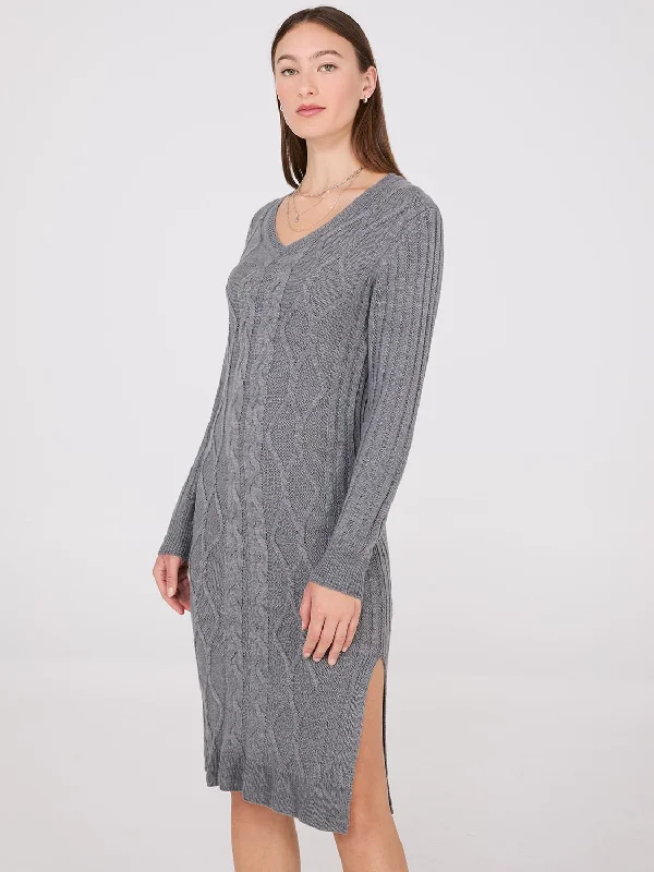 Cable Knit Sweater Dress Sustainable Women's Clothing