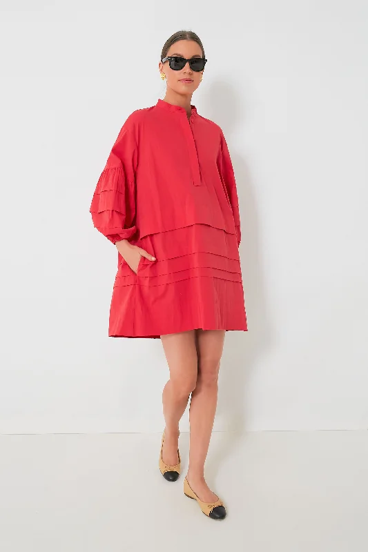 Red Chelsea Dress Minimalist Women's Fashion Clothing