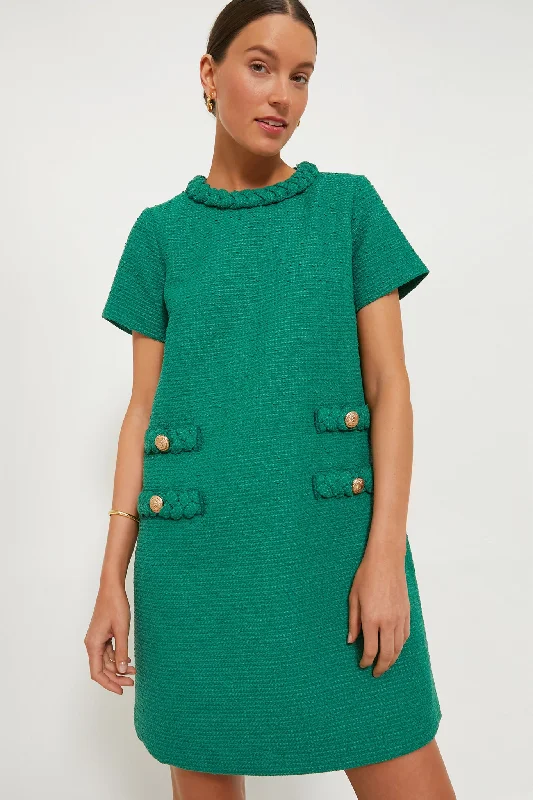 Emerald Green Tweed Jackie Dress Best Clearance Sales Right Now