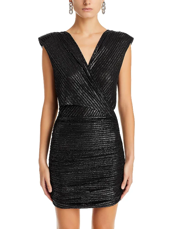 Alma Womens Metallic Mini Cocktail And Party Dress Best Clearance Sales Right Now