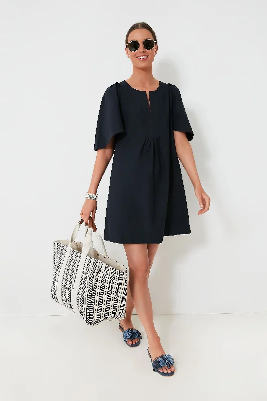 Deep Navy Finley Flutter Sleeve Dress Flash Sale Clothing