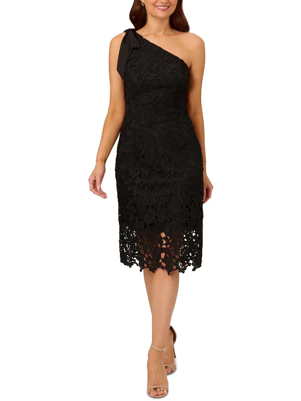 Womens Lace One Shoulder Cocktail And Party Dress Timeless Women's Apparel