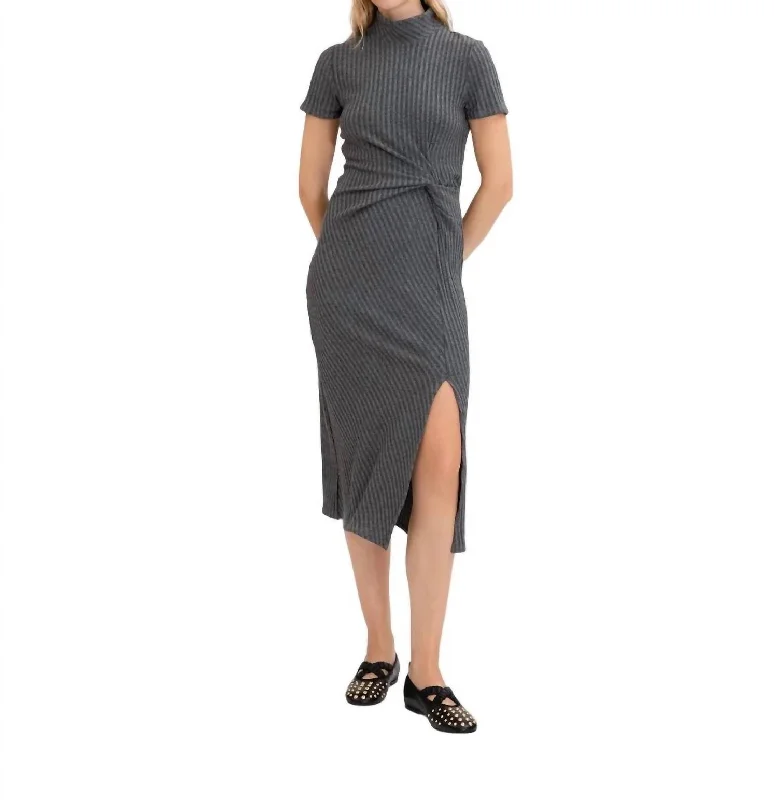 Flint Dress In Charcoal Multi Women's Elegant Apparel