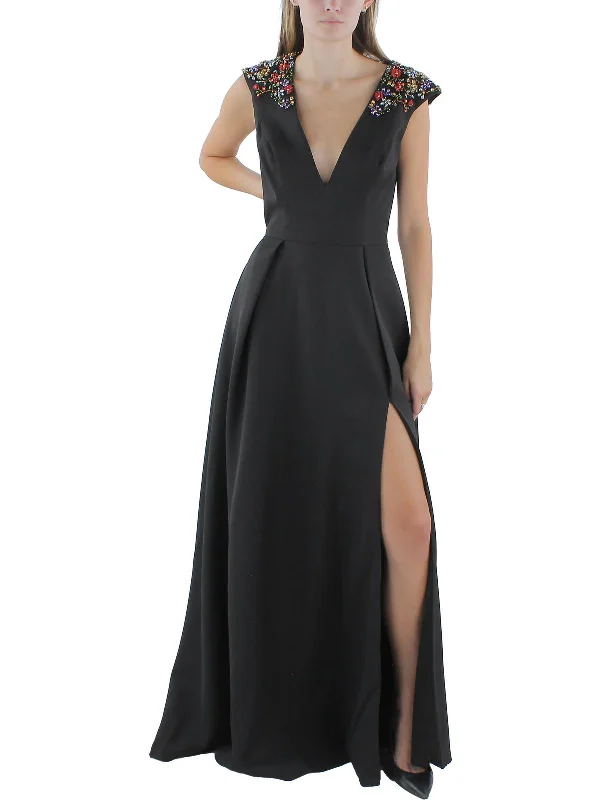 Womens Maxi Deep V-Neck Evening Dress Online Clothing Boutiques