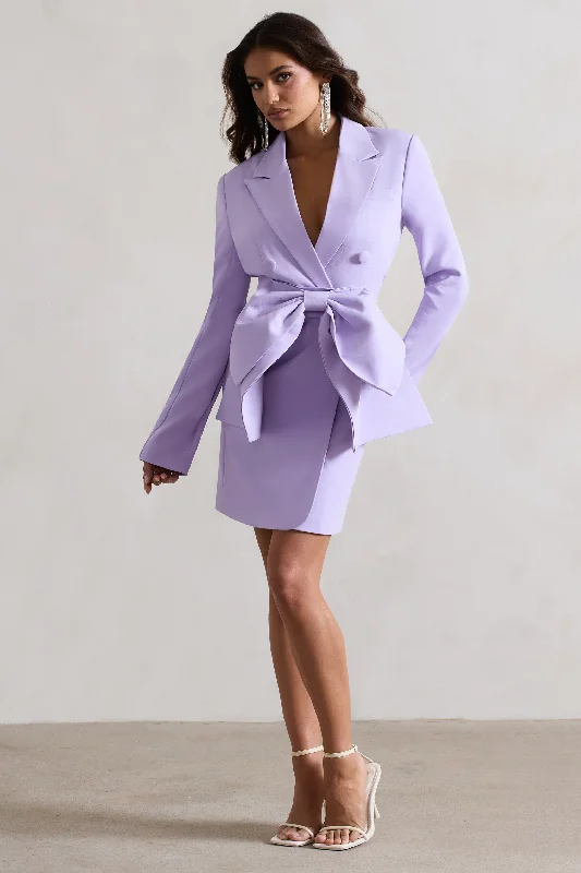 Prized | Lilac Tailored Blazer Dress With Bow Casual Clothing For Women