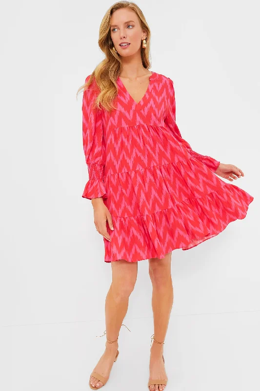 Hot Pink Ikat Kenzo Dress Affordable Women's Outfit