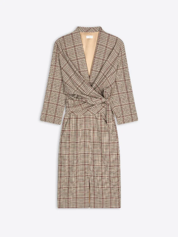 Checked wrap dress Sustainable Fashion 