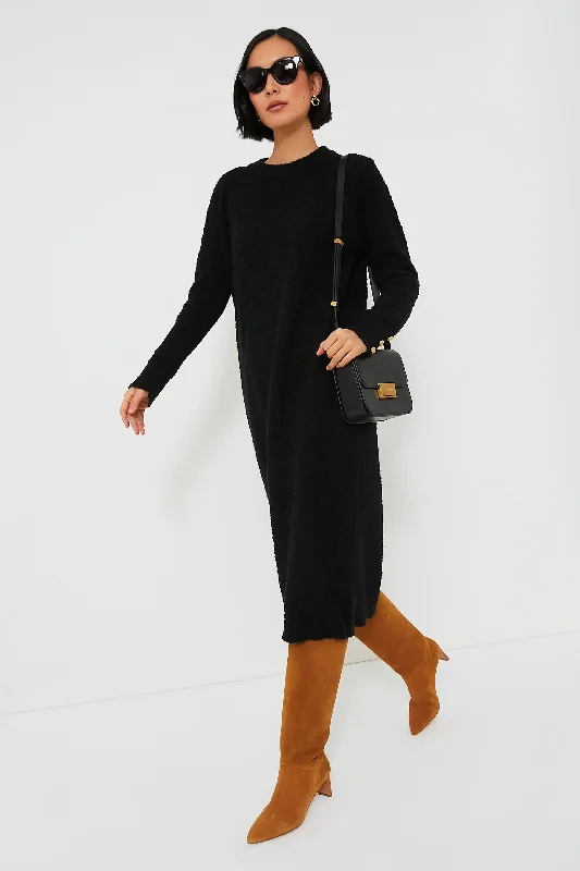 Black Boucle Knit Nelle Dress Holiday Discount