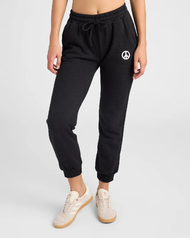 Graphic Jogger - Peace Sign Women's Active Outfit For Fitness