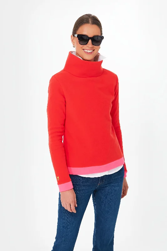 Poppy Red and Neon Pink Colorblock Park Slope Clothing Brands