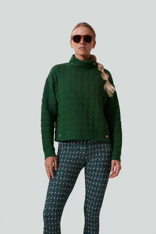 Fairway Green Quilted Wright Funnel Neck Women's Clothing Brands