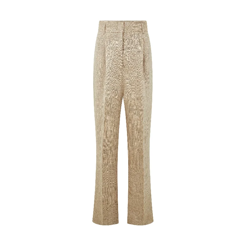 Treviso Tailored Herringbone Linen Trouser Affordable Women's Clothing