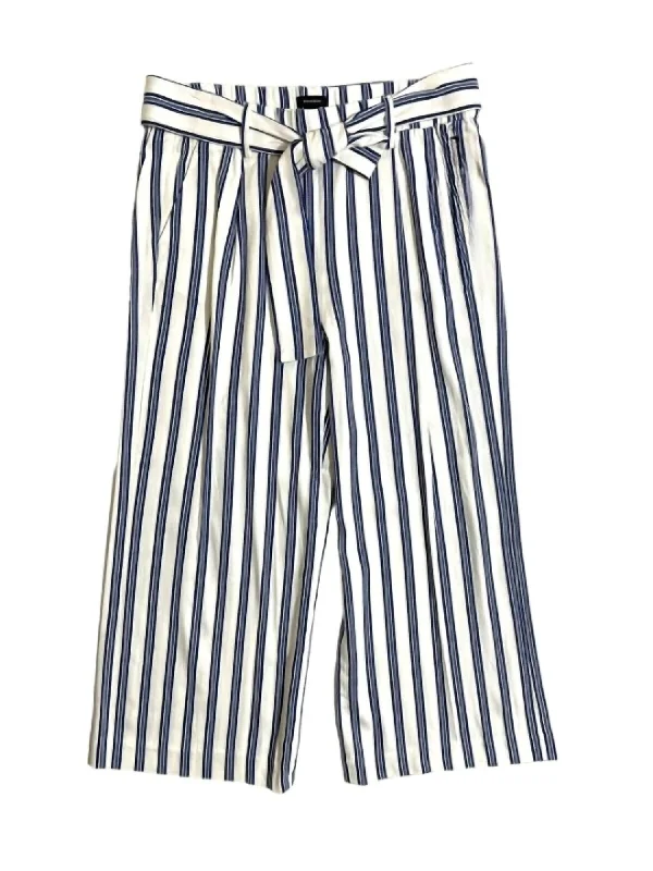 Women's Izzy Striped Waist Tie Wide Leg Casual Pants In Multicolor Women's Clothing Apparel