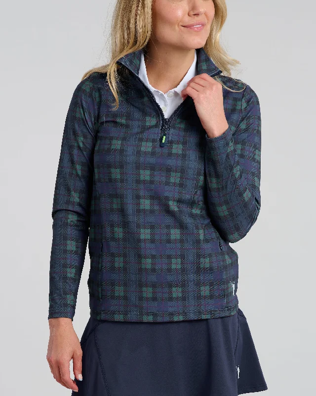 Dark Tartan Women's Chip Shot Pocket Pullover Online Boutiques Clothing