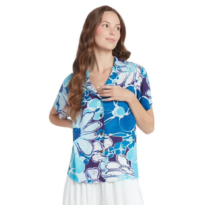 PRINT TOP - COOL BLUE Online Boutiques Clothing