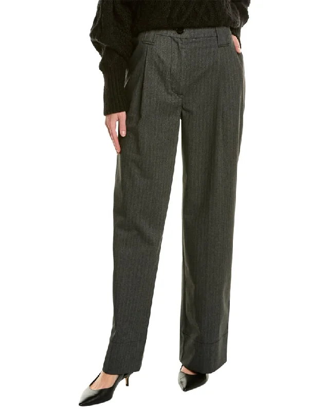 GANNI Pleated Wool-Blend Pant Women's Holiday Attire