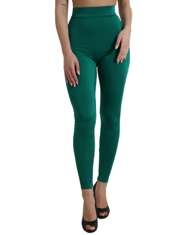 Dolce & Gabbana  Nylon Stretch Slim Leggings Women's Pants Women's Activewear Attire