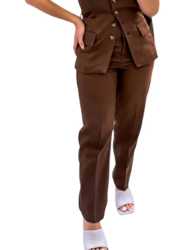 Gabriel High Rise Trousers In Brown Women's Seasonal Apparel