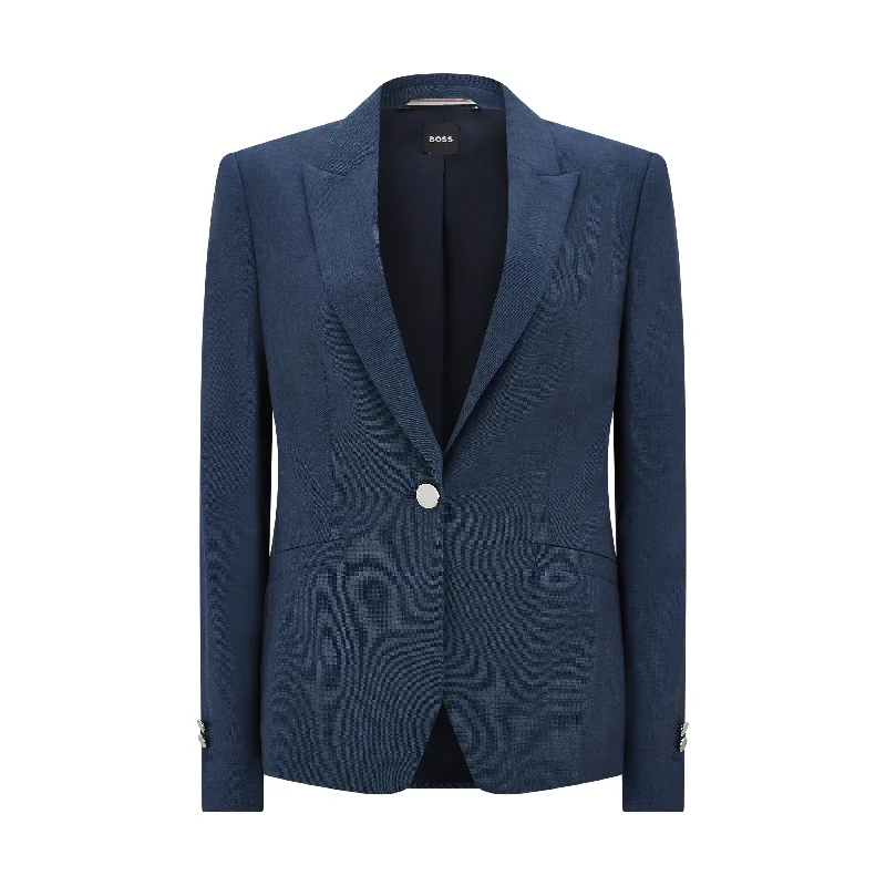 Januri Tailored Wool Jacket Navy Women's Clothes For Special Occasions