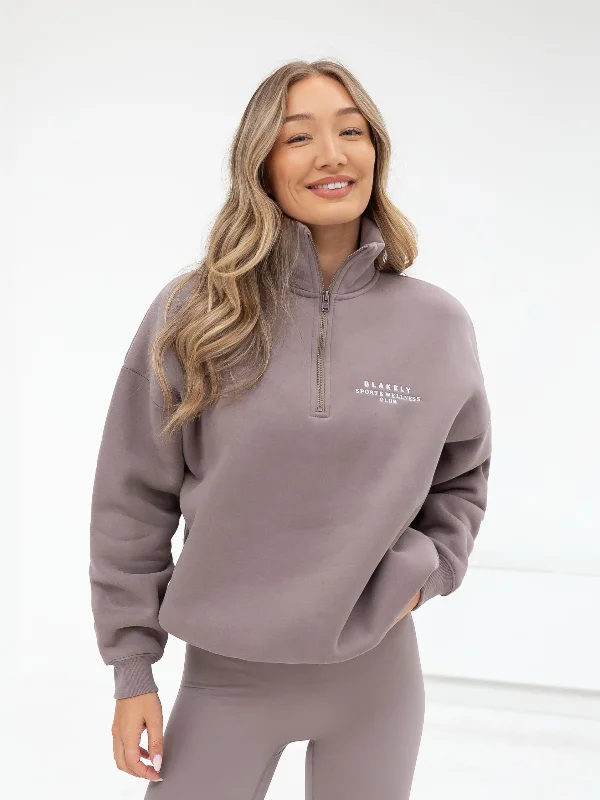 Ultimate 1/4 Zip Jumper - Pink Taupe Comfortable Lounge Clothing