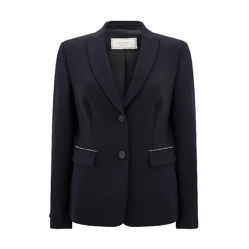 Tailored Peak Lapel Jacket Women's Transitional Clothes