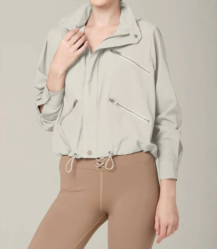 Zip Locked Waterproof Lightweight Jacket In Ash Grey Extreme Clearance Deals